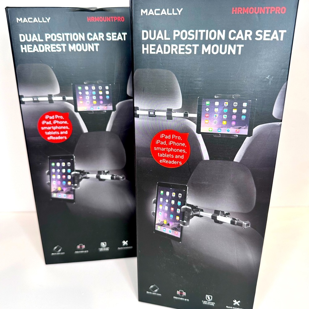 NEW MACALLY Dual Position Car Seat Cell Phone/Tablet  Headrest
